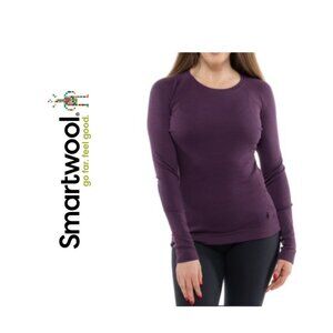Smartwool Womens Classic Thermal Base Layer Crew DARK PLUM